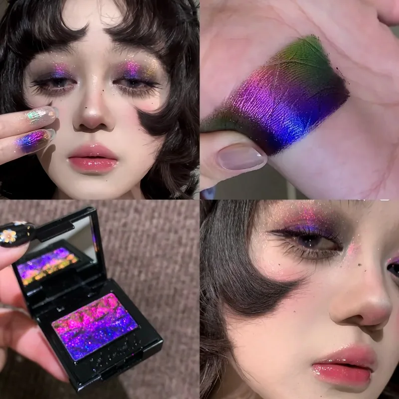 Paleta de sombras de ojos Coldnwild Chameleon con efecto degradado, resistente al agua, de larga duración, fácil de difuminar, maquillaje de ojos con brillo duocromo
