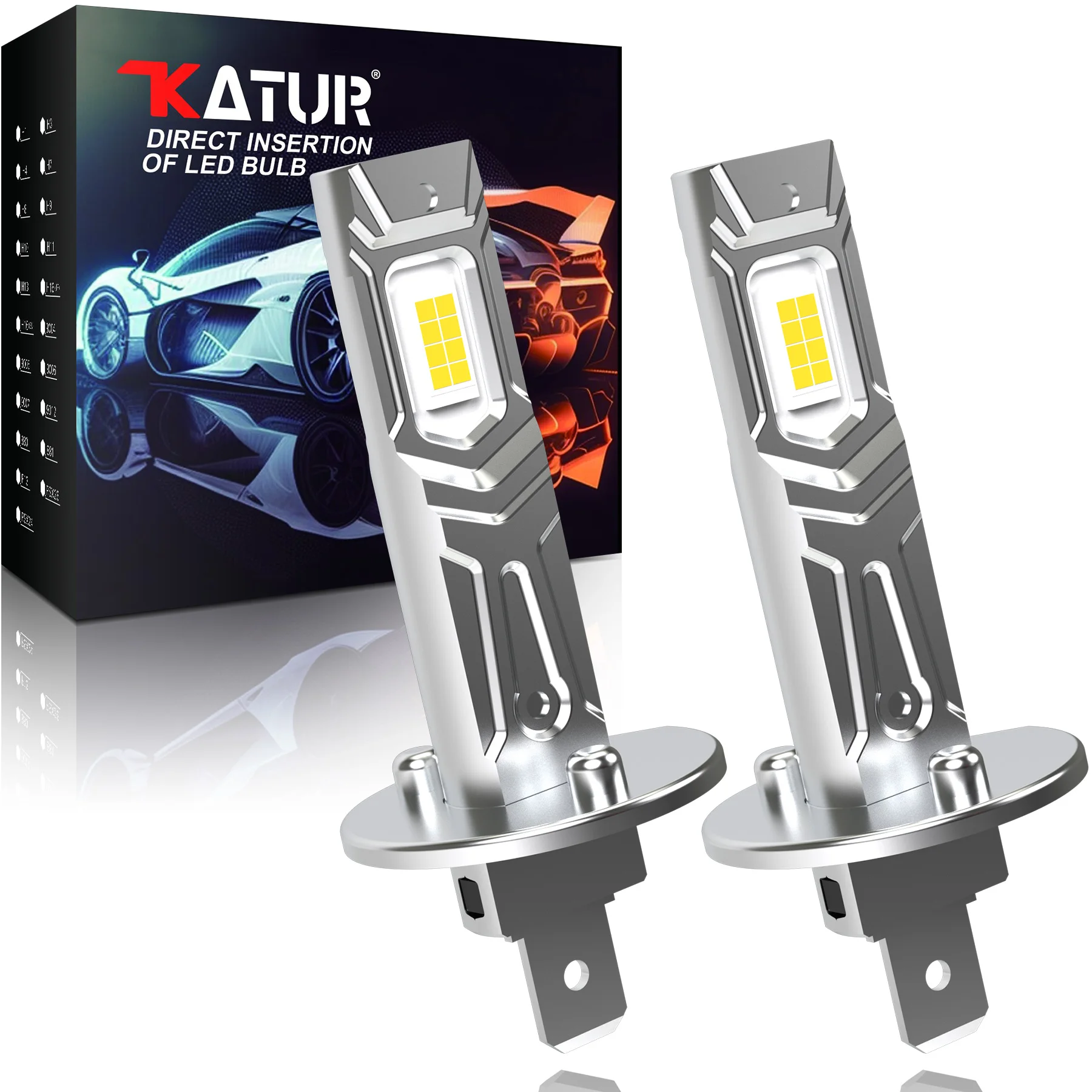 2 uds bombilla LED Canbus H1 faro LED diseño de tamaño Mini inalámbrico sin ventilador para lámpara LED de coche Chips CSP 16000LM blanco