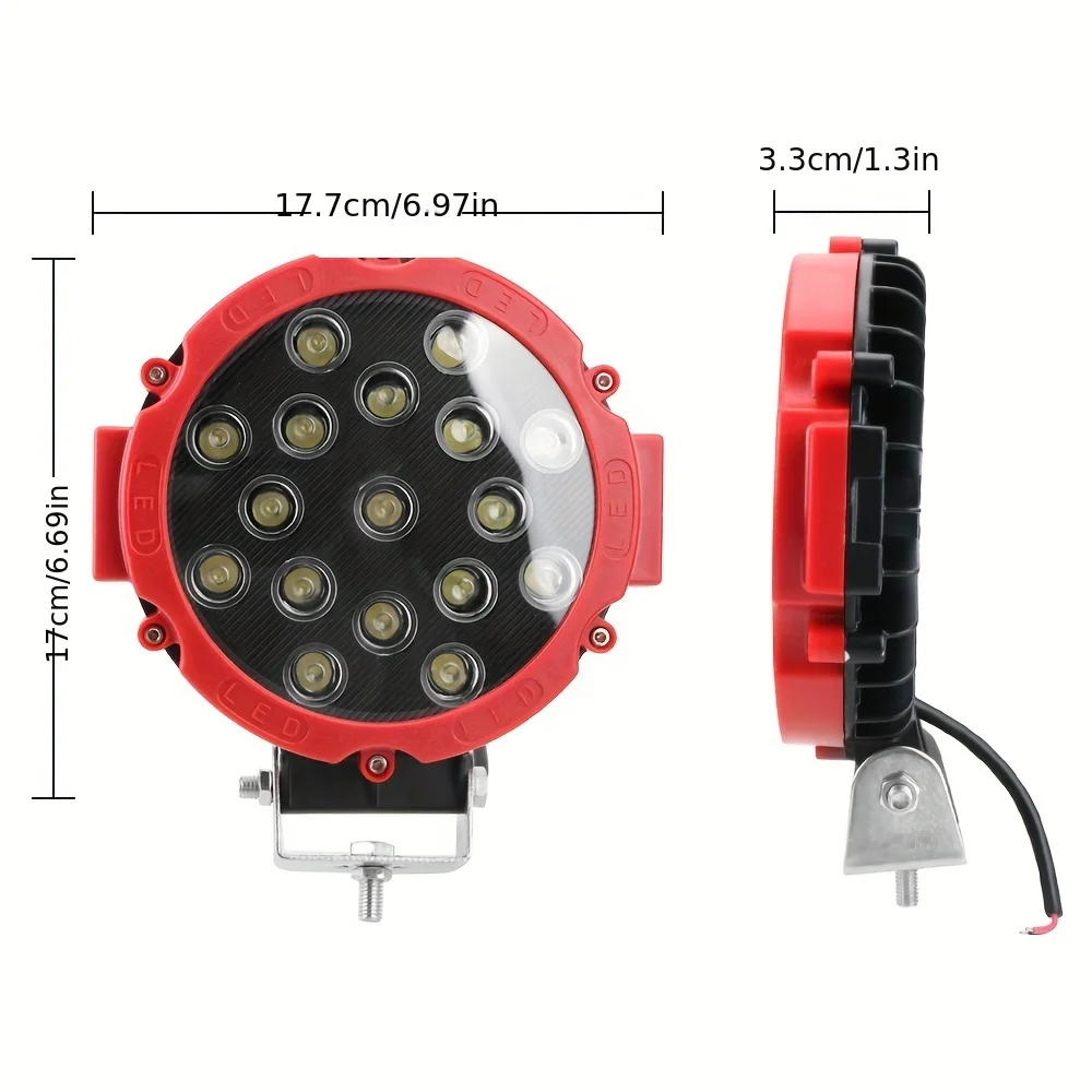 Luz LED brillante de 12V y 51W todoterreno, foco 4x4, faro de coche, lámpara de trabajo, accesorios automotrices para camión JEEP Hummer