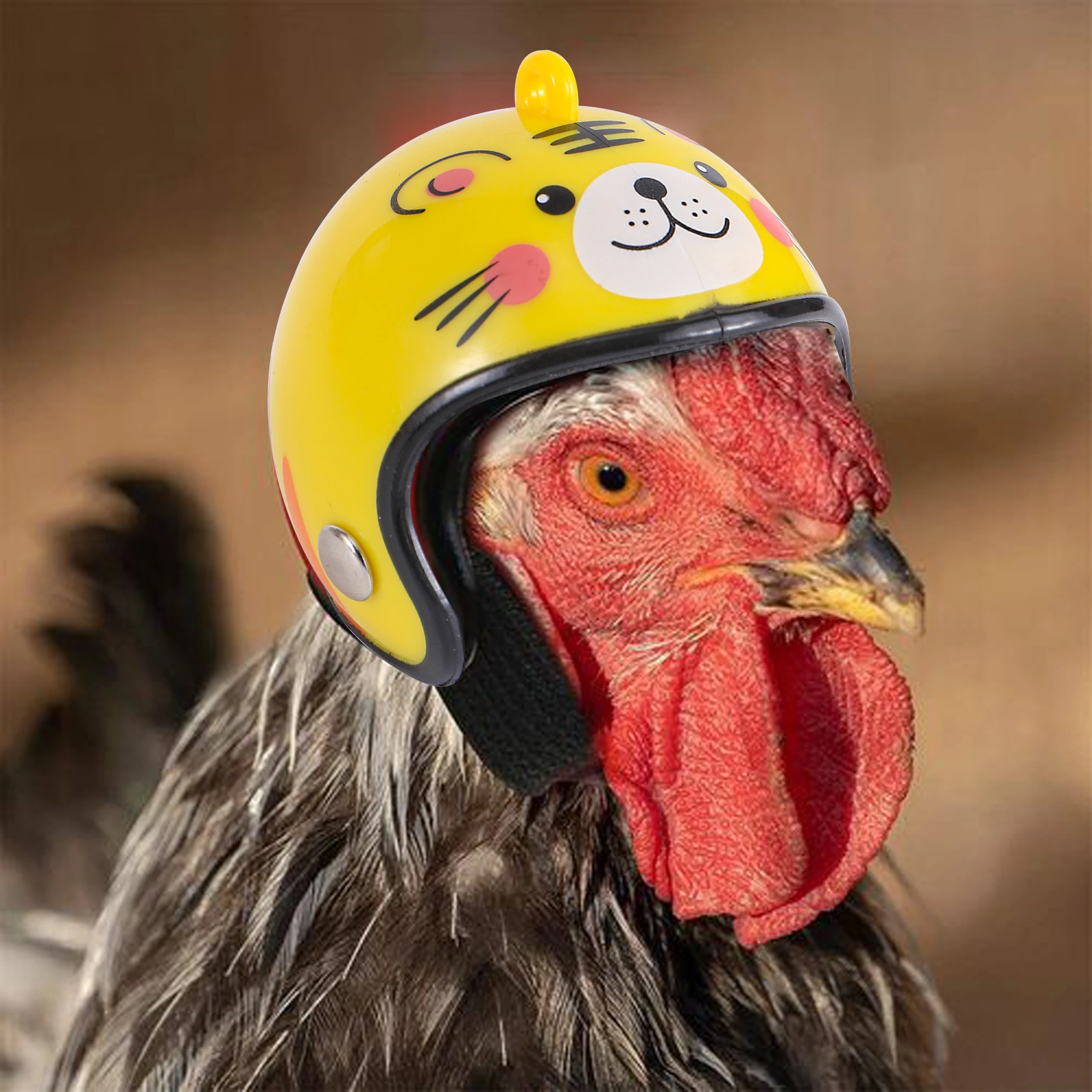 Casco divertido para pollo, pequeño pájaro, pato, codorniz, casco duro, previene el pollo de los golpes, protege la cabeza de las gallinas, suministros para mascotas