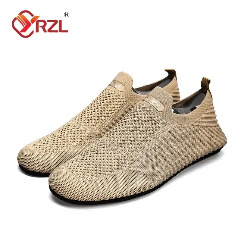 YRZL-mocasines de conducción suaves para hombre, zapatos planos de alta calidad para caminar, mocasines informales de malla transpirable, sin cordones