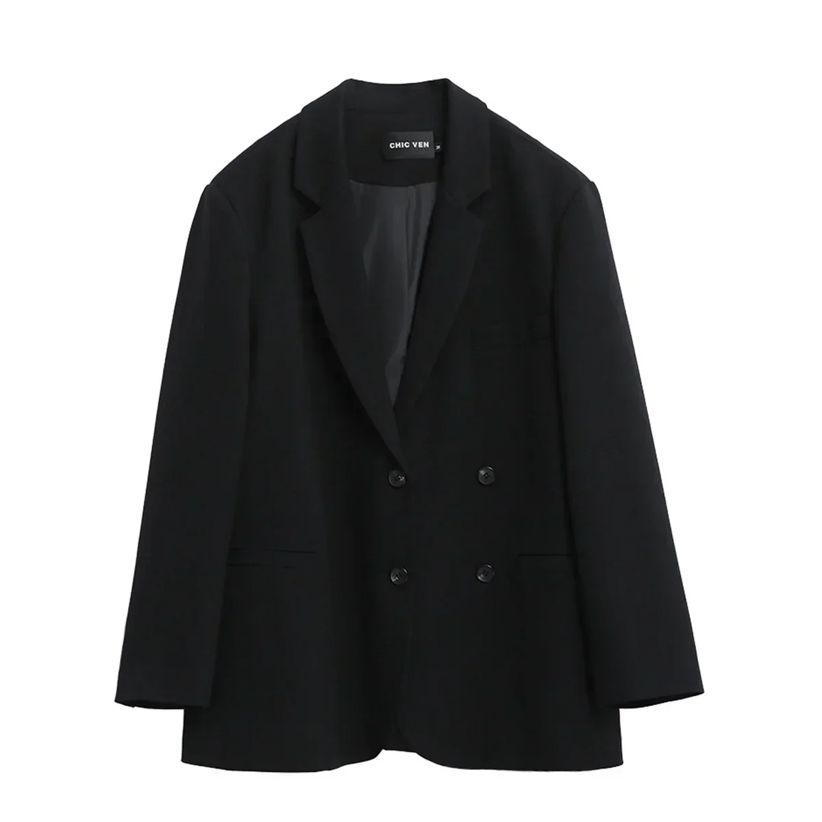 Blazer de Moda CHIC VEN 2026 para Mujer, Estilo Oficina, Manga Larga, Doble Botonadura, Largo Medio, Abrigo Casual, Prenda Exterior Elegante