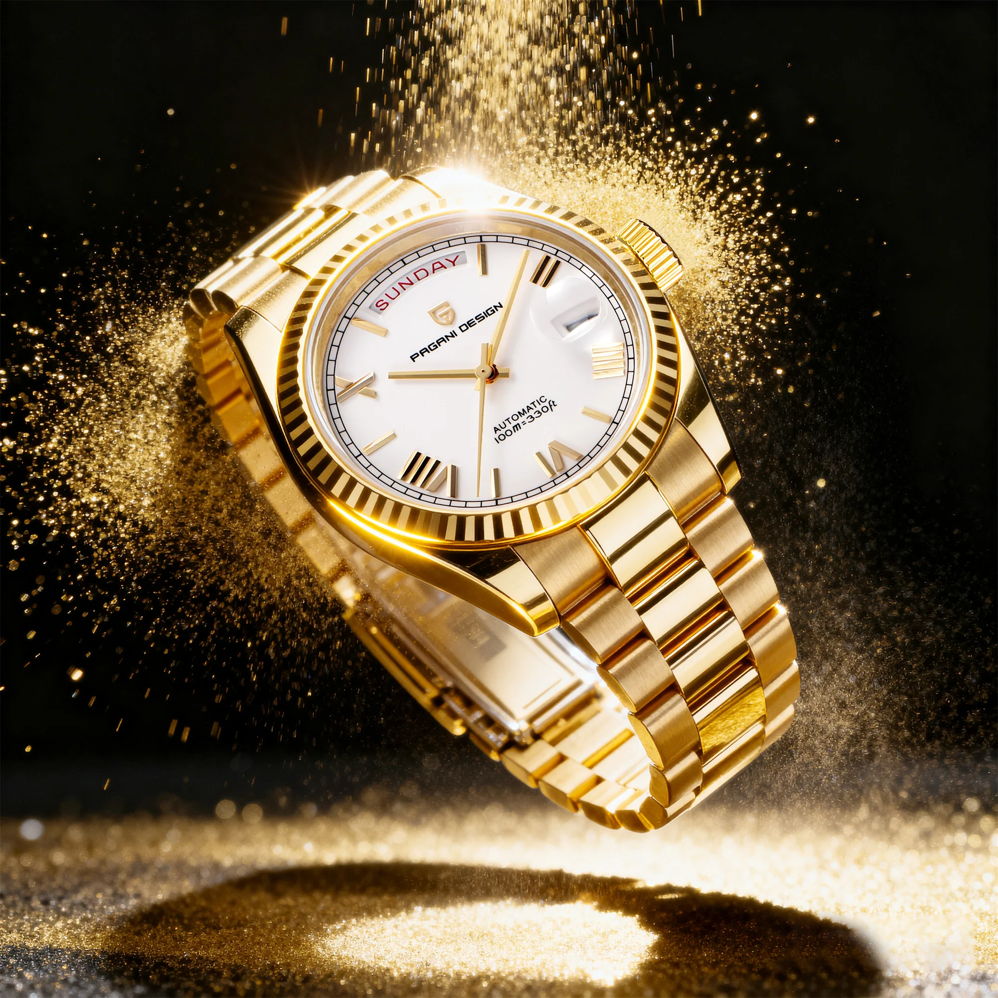 Relojes PAGANI DESIGN para Hombre DD40, Reloj Automático de Lujo Dorado y Blanco, Relojes Mecánicos para Hombre con Fecha y Día de la Semana, Movimiento Japonés, Novedad 2026