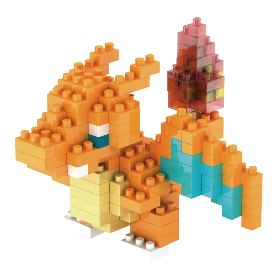 Mini bloques de construcción de dibujos animados de Pokémon DIY, Pikachu, Charizard, Eevee, Mewtwo, Anime, montar, modelo de acción, muñecas, Juguetes