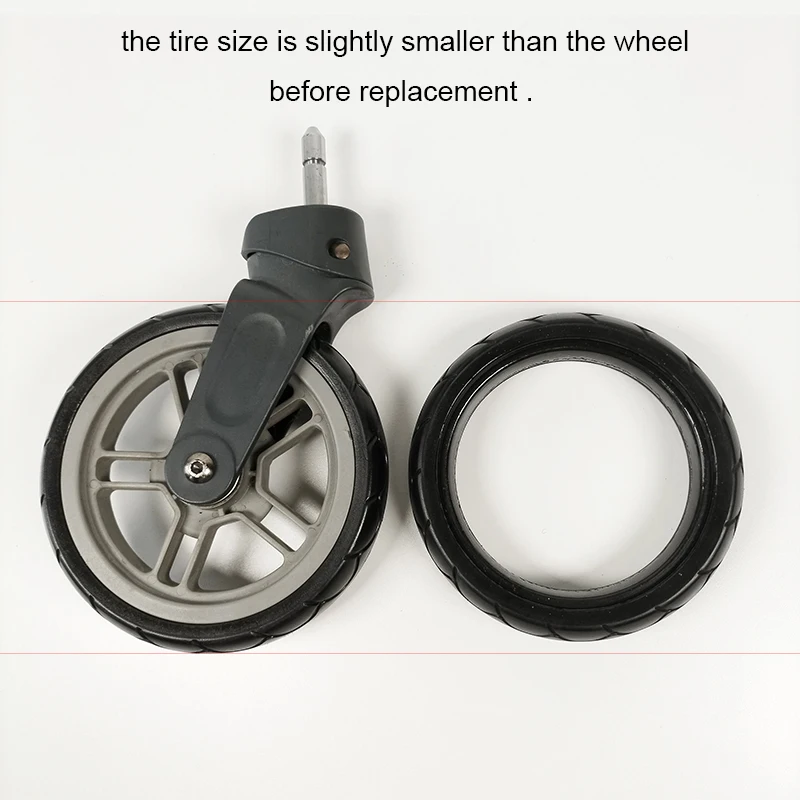 Neumático para cochecito Uppababy Alta Cruz V1, rueda delantera o trasera, cubierta de neumático sin cámara de PU, accesorios de repuesto para cochecito de bebé