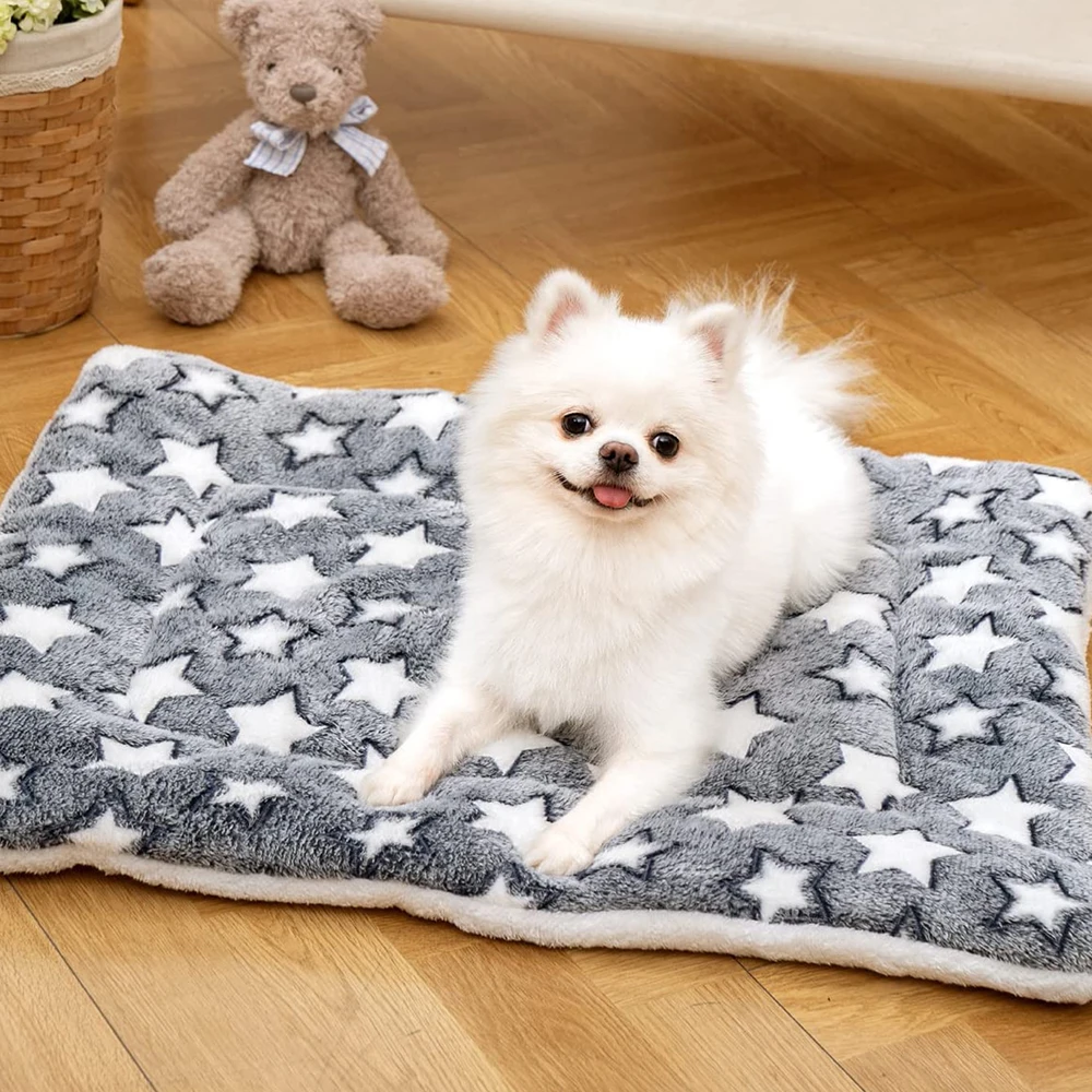 Alfombra de Franela para Mascotas, Multiusos, para Invierno, Manta para Cama de Mascotas, Alfombra Cálida para Mascotas, Apta para Mascotas Grandes, Medianas y Pequeñas