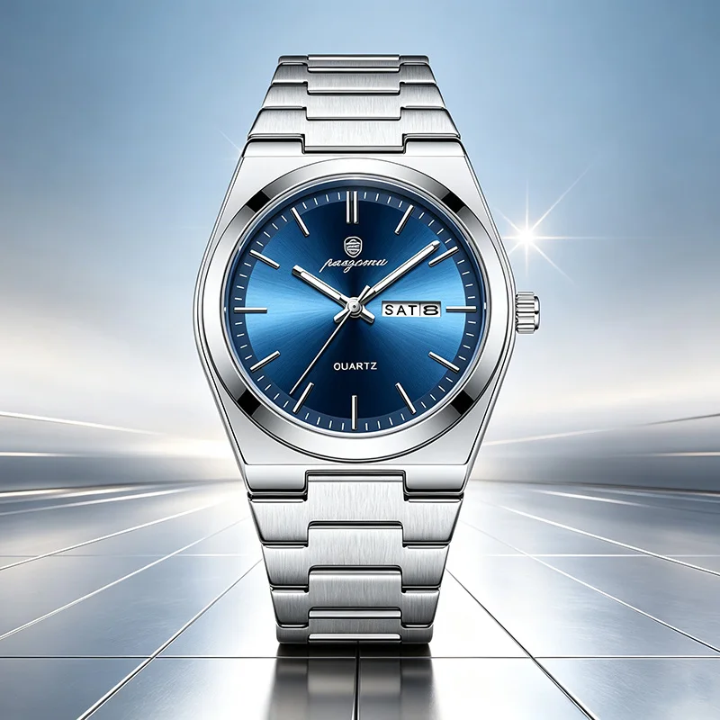 Reloj de Lujo para Hombre Marca PAAZOMU, Relojes de Alta Calidad para Estudiantes, Reloj de Cuarzo de Acero Inoxidable con Fecha para Hombres y Jóvenes, Reloj Hombre