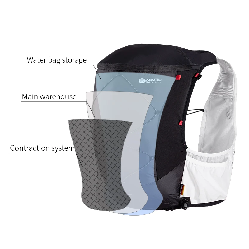 ANMEILU-mochila ligera de hidratación todoterreno de 10L, chaleco, matraz de vejiga de agua suave para senderismo, deportes de pista, correr, carrera de maratón