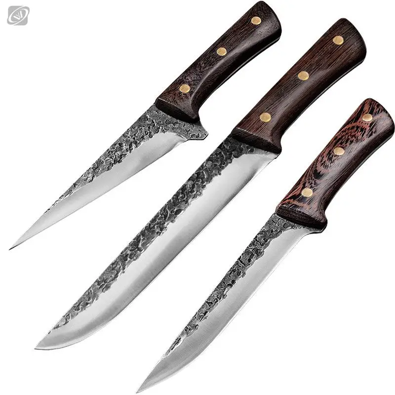 Juego de cuchillos para deshuesar forjados, cuchillo de Chef forjado hecho a mano, cuchillos de cocina profesionales, cuchillo de carnicero para abotar carne, herramientas de cocina
