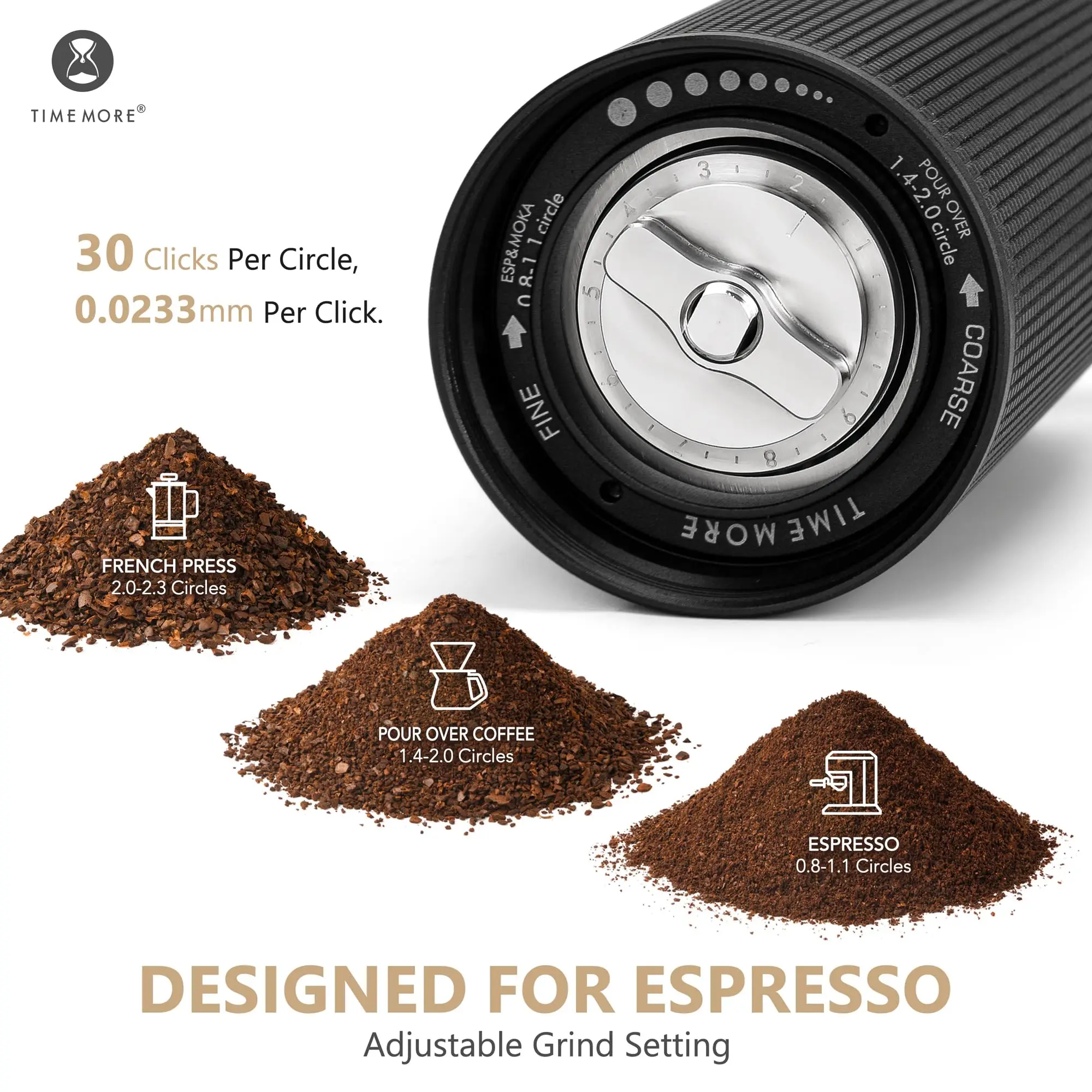TIMEMORE-molinillo de café Manual Chestnut C3S Pro / C3ESP Pro con manivela plegable, rebaba S2C en el interior, molinillo de Espresso Manual portátil
