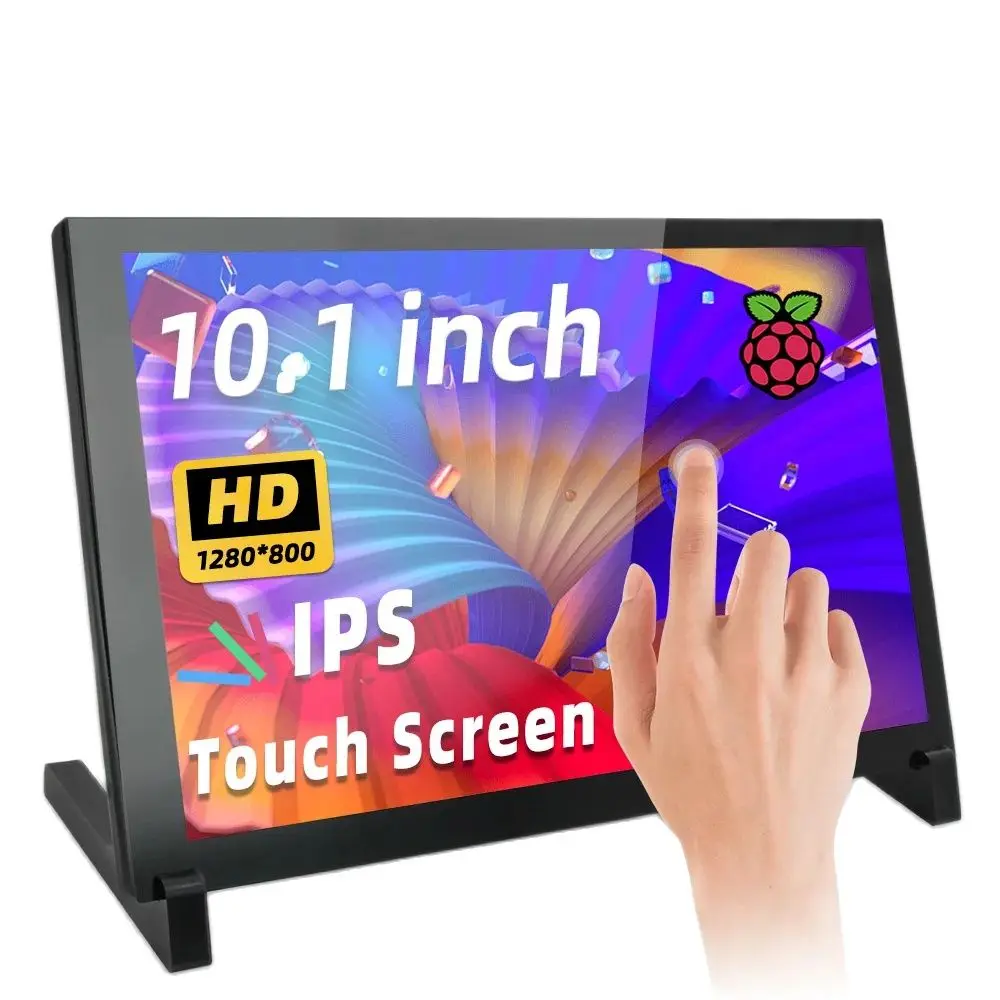 Pantalla táctil IPS para Raspberry Pi 5, 10,1 pulgadas, 1280x800, HDMI, Monitor portátil, pantalla LCD, Plug And Play