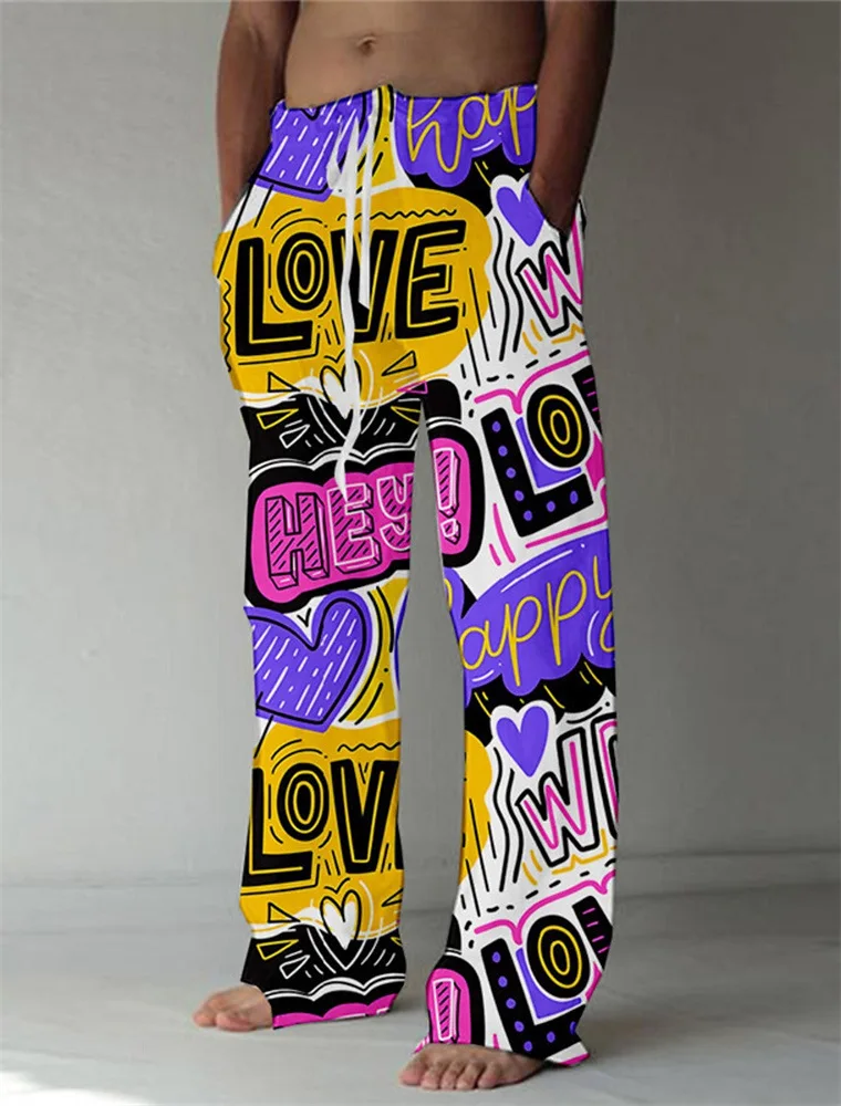 Pantalones anchos para hombre con estampado de estilo hip-hop impreso en 3D, pantalones de hombre modernos, cómodos y de alta calidad, pantalones de hombre con estampado a la moda.