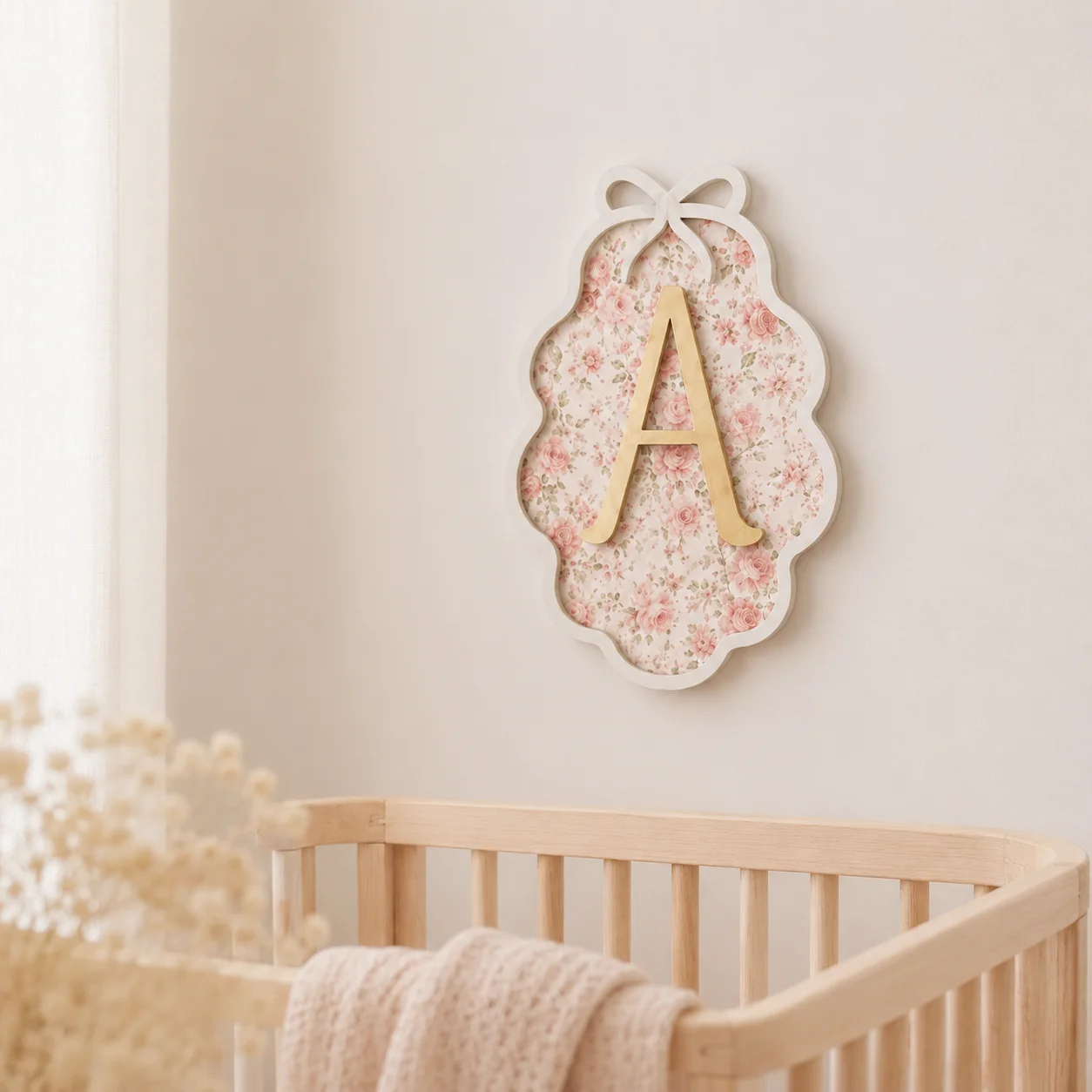1 placa de madera con letra personalizada y diseño floral, decoración para pared de casa, habitación u oficina, pintable, regalo de cumpleaños o boda
