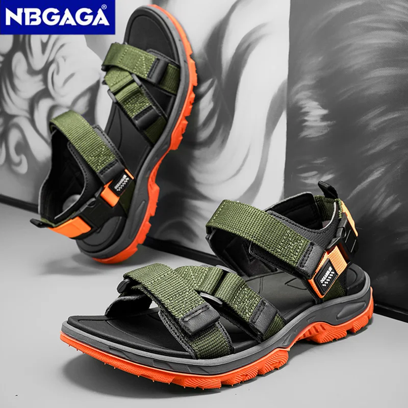 Sandalias de verano para hombre, zapatos deportivos informales a la moda para exteriores, para vacaciones, playa, transpirables, resistentes al desgaste, sandalias para senderismo y caminar