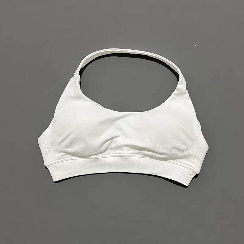 HISTELLO Sujetador deportivo para mujer, ropa interior de yoga sin costuras, con tirantes en el cuello, diseño de espalda abierta, top de gimnasio, sujetador para entrenamiento, fitness y correr