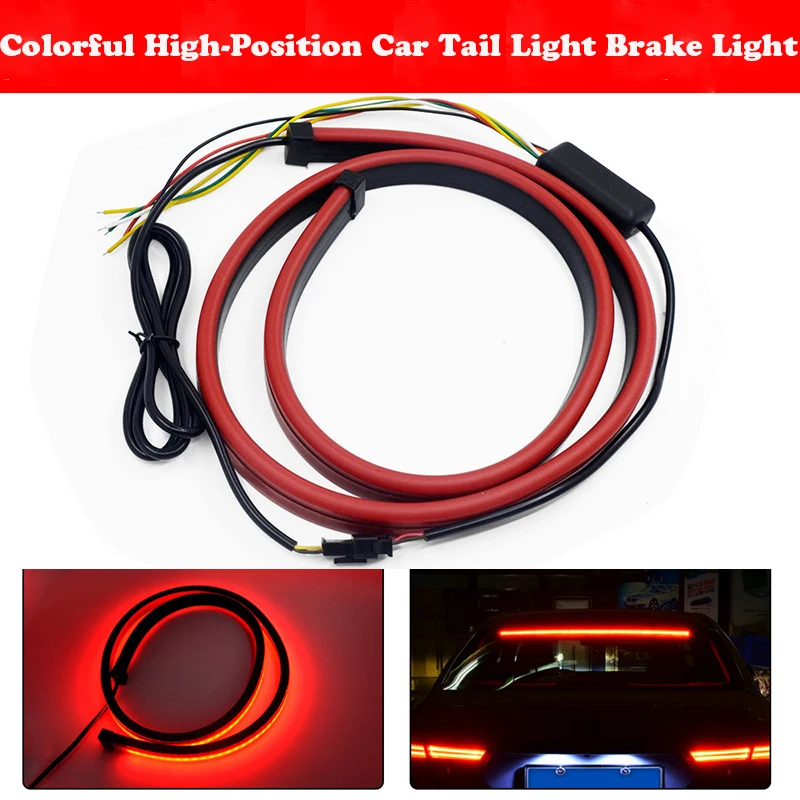 Tercera luz de freno trasera de coche de 100cm, tira LED, luces de advertencia multimodo, luces decorativas LED, señal de giro, barra de lámpara de parada Flexible