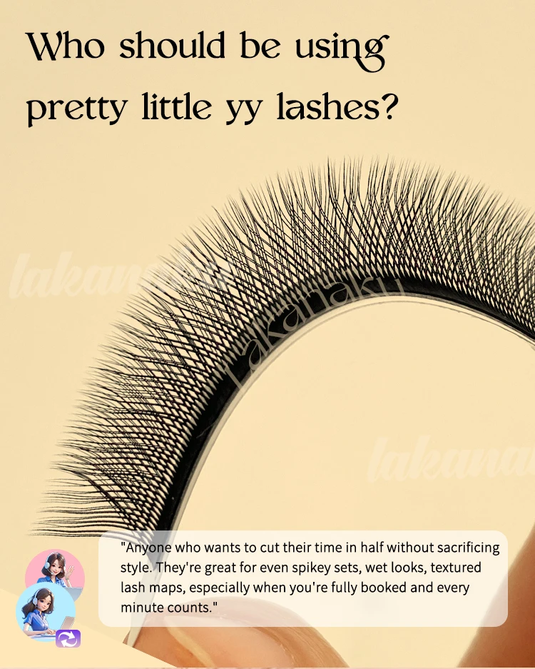 LAKANAKU Cilios YY extensiones de pestañas 10 unids/set C D DD brasileño 2D YY pestañas naturales suaves prefabricadas Fans Faux Cilios