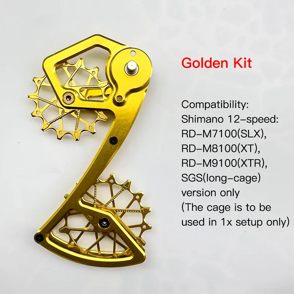 Ruedas de polea para desviador trasero de MTB, compatibles con desviadores Shimano de 12 velocidades, con rodamientos sobredimensionados para SLX XT XTR M7100 M8100 M9100 SGS