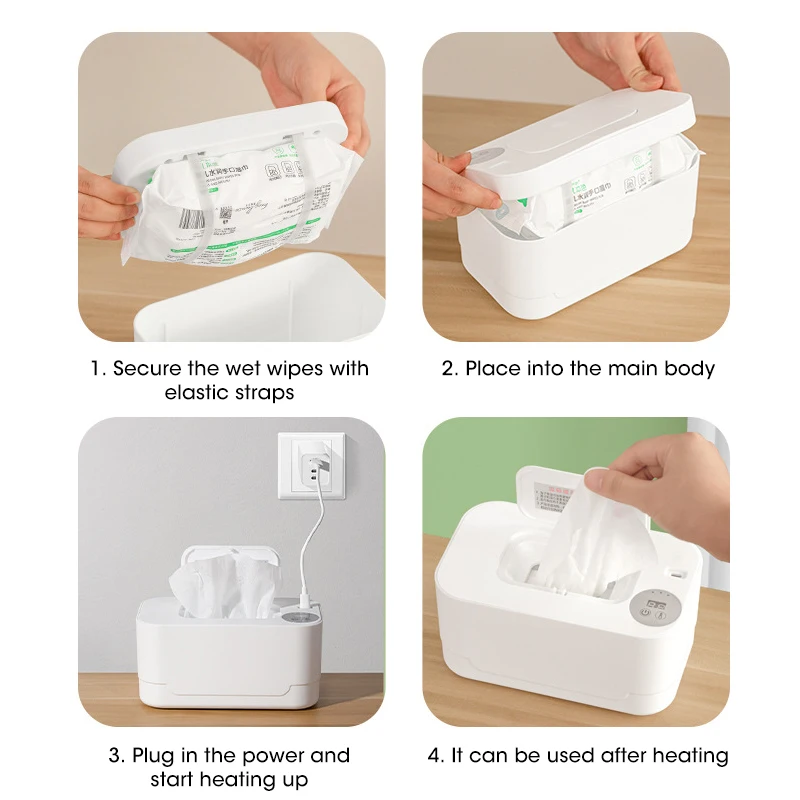 Calentador de toallitas para bebé con pantalla LED, dispensador de toallas húmedas, carga USB portátil, calentador de toallitas para bebé, caja calefactora para servilletas, uso doméstico/coche