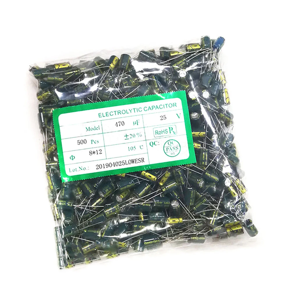 Condensador de aluminio de baja ESR de alta frecuencia, 50-1000 piezas, 10V, 16V, 25V, 35V, 50V, 400V, 100UF, 220UF, 330UF, 470UF, 680UF, 1000UF