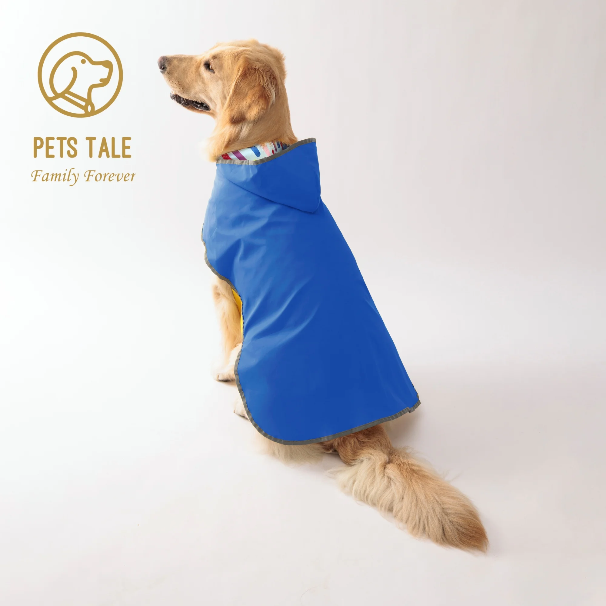 ¡Manta tu cachorro seco y elegante: impermeable amarillo de doble capa con uso bidireccional!