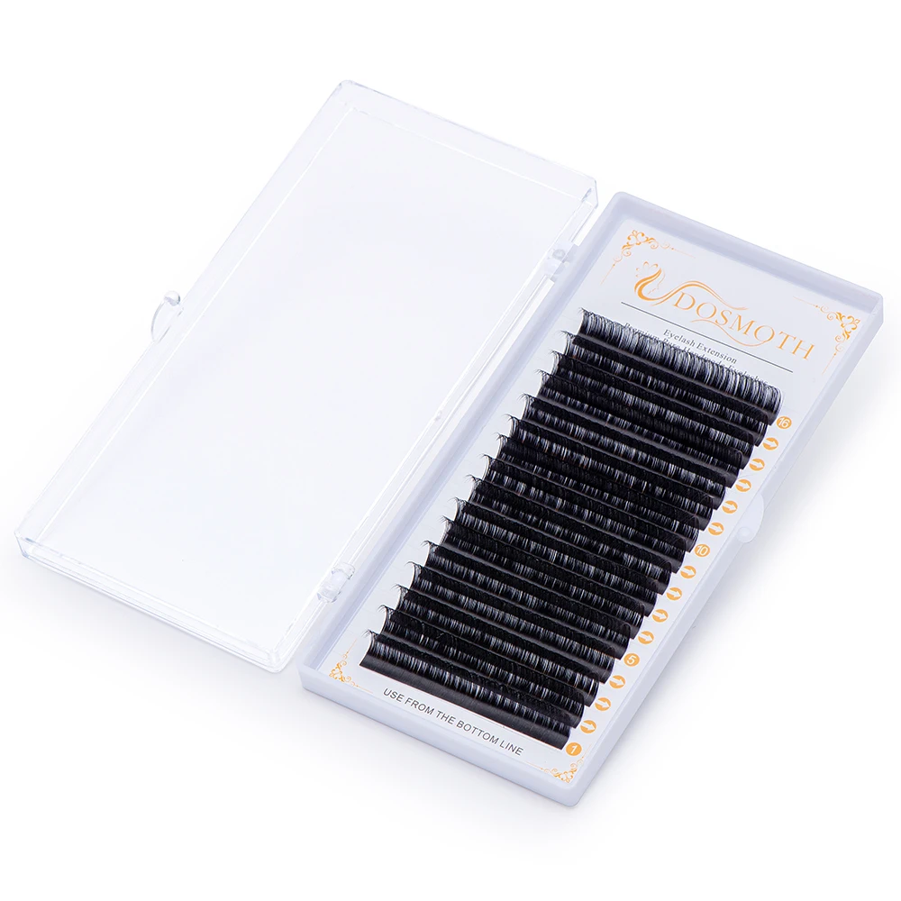 DOSMOTH 40 Cajas de Pestañas de Visón Naturales Hechas a Mano de 7-16mm, Pestañas Individuales, Pestañas de Extensión, Pestañas Postizas, 16 Filas de Pestañas Falsas