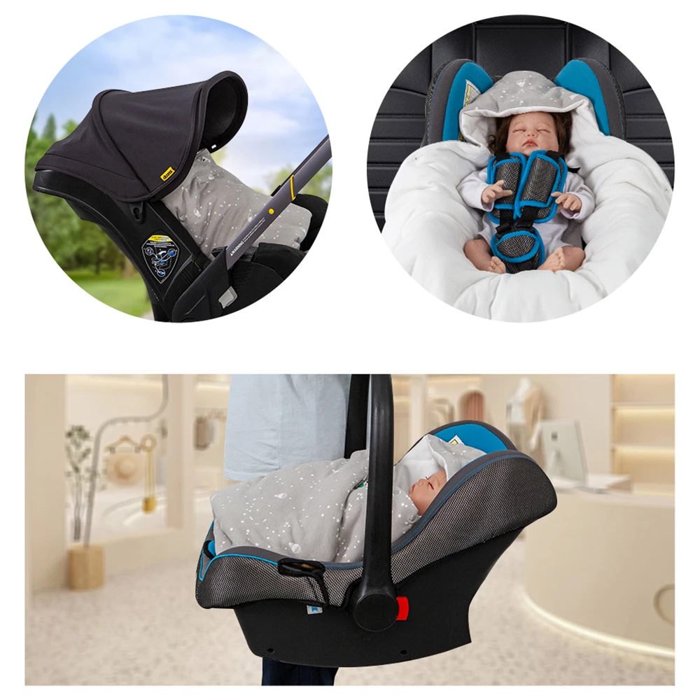 Manta Envolvente para Bebé Recién Nacido con Capucha Cortavientos, para Asiento de Coche, Abrigo Cálido de Otoño para Bebés de 0 a 6 Meses