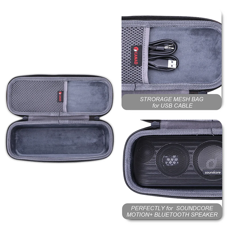 XANAD Estuche rígido de EVA para Anker Soundcore Motion + Altavoz Bluetooth Bolsa de almacenamiento de transporte protectora de viaje (solo estuche)