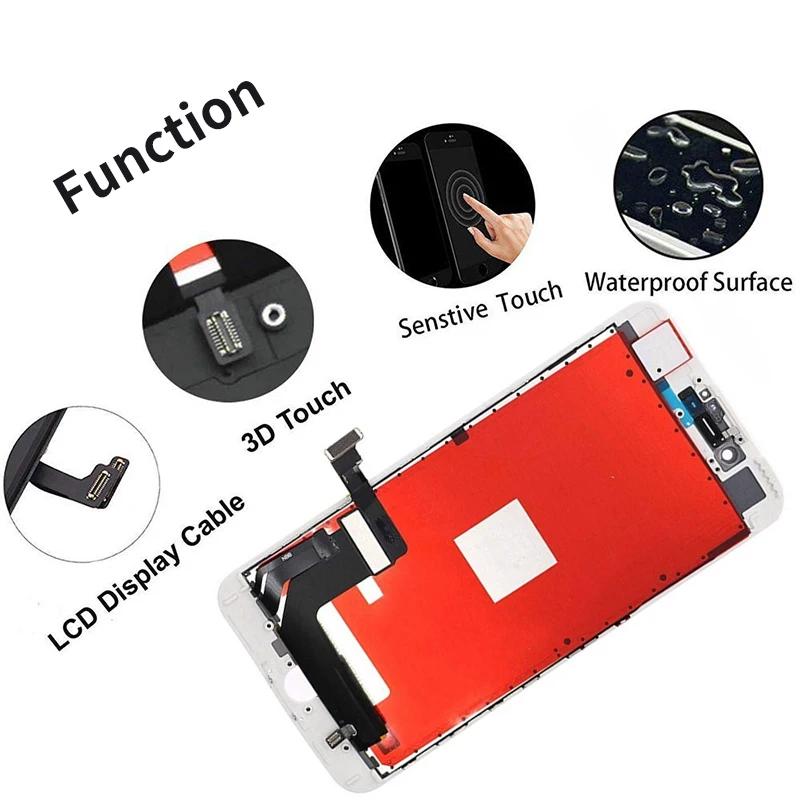 Pantalla LCD para iPhone 4 4S 5 5S 6 6S 7 8 Plus 7P 8P, Repuesto de Pantalla LCD en Blanco y Negro con Digitalizador y Herramientas de Reparación