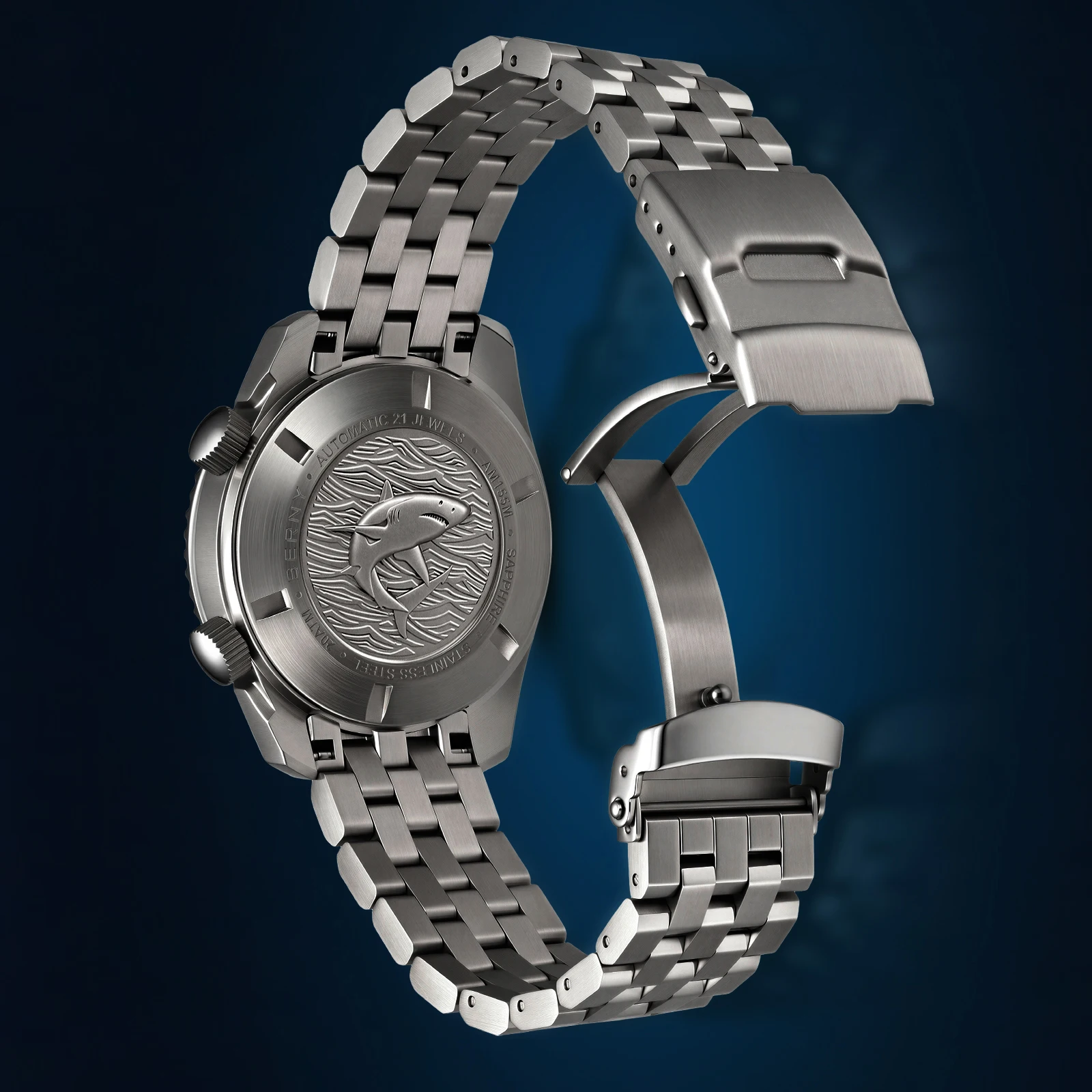 Reloj de buceo automático BERNY para hombre, reloj de lujo con zafiro 316L, esfera New Wave, resistente al agua hasta 200M, relojes mecánicos de buceo para hombre
