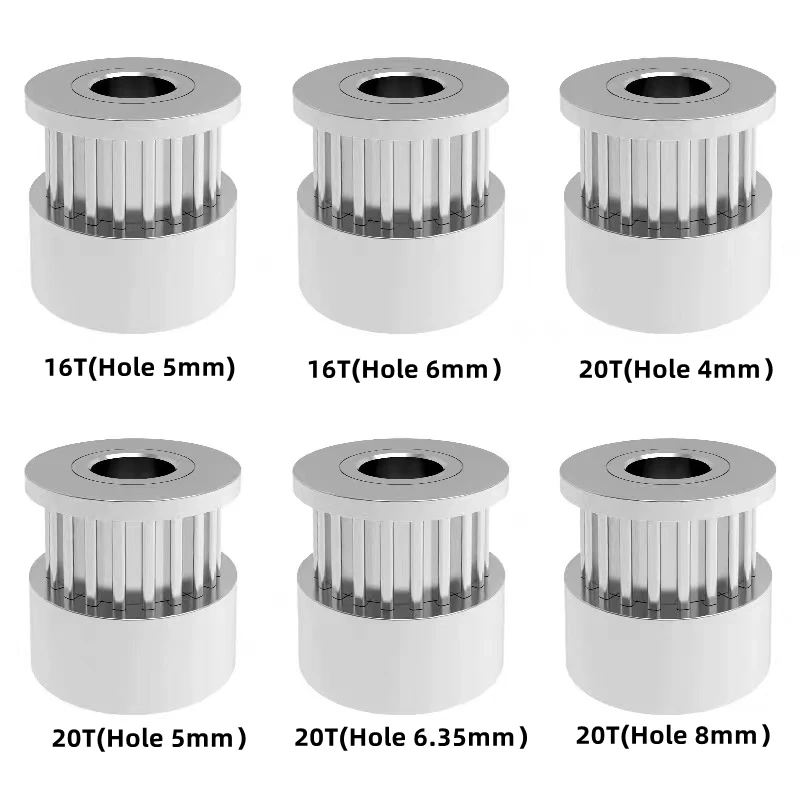 Rueda Sincronizadora 2GT de 16, 20, 30, 36, 40 Dientes, Polea de Sincronización 2GT con Diámetro Interior de 4/5/6/6.35/8 mm para Correa de Distribución GT2 de 6 mm de Ancho, Piezas para Impresora 3D y CNC