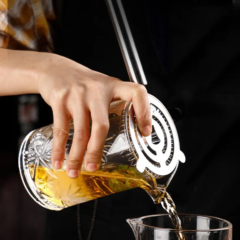 JUSTINLAU Vaso para Whisky, Coctelera Profesional, Vasos para Mezclar Cócteles, Vaso de Cristal para Mezclar, Herramientas de Bar para Bartender