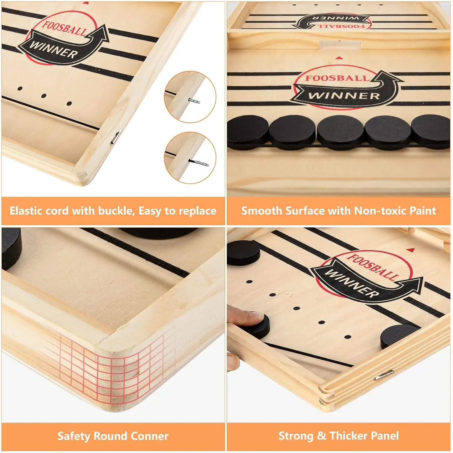 Juego de mesa de billar de madera, juegos de ganador de futbolín, juego de Hockey de mesa, ajedrez catapulta, juguete interactivo divertido y competitivo para padres e hijos
