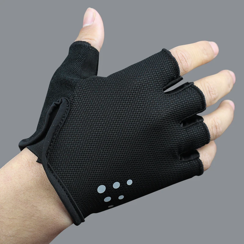 Guantes de ciclismo deportivos para hombres y mujeres, guantes de punto, guantes de medio dedo para bicicleta