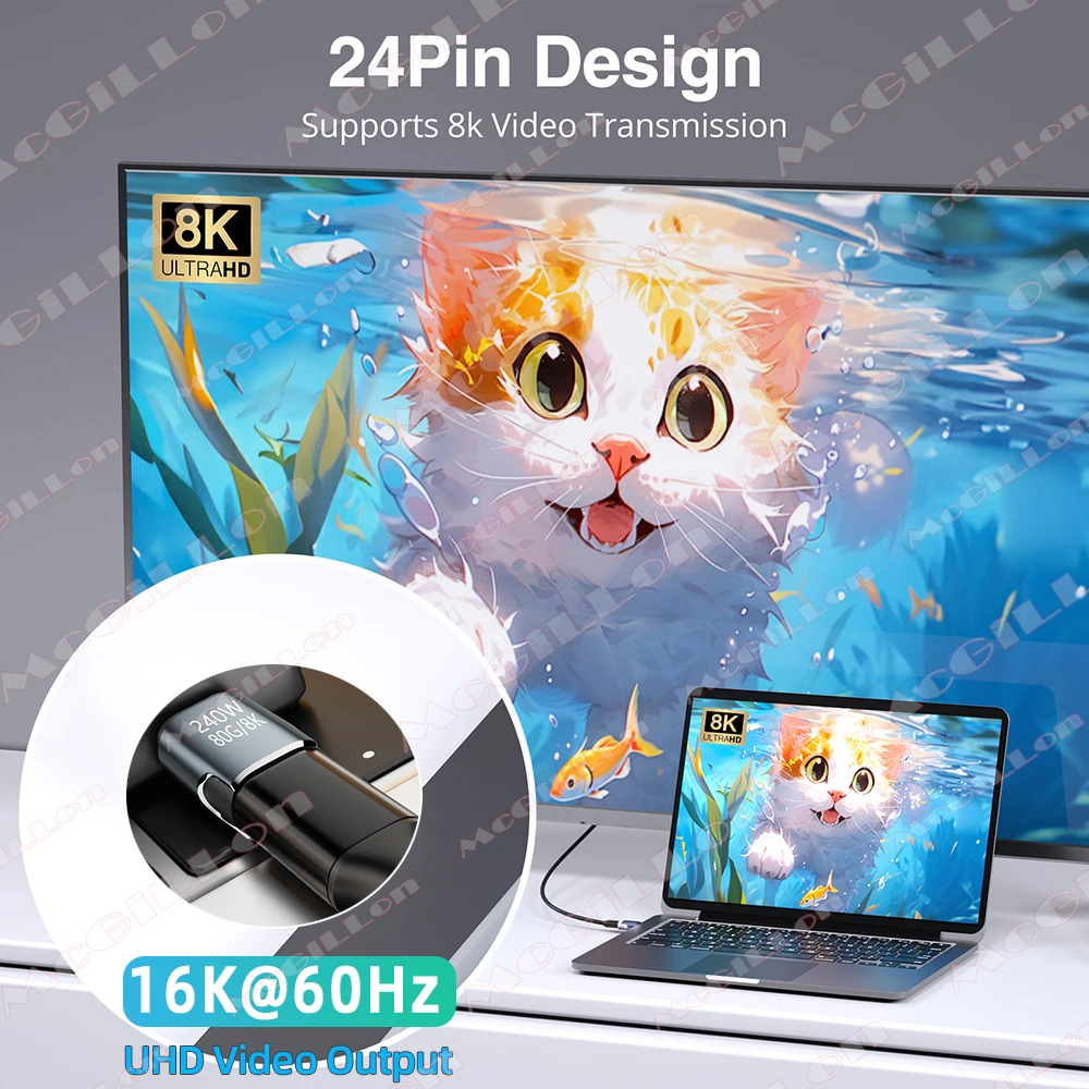 240W USB4.0 80Gbps Thunderbolt5 magnético tipo C OTG USB C a USB-C Cable convertidor magnético de carga rápida 8K @ 60Hz adaptador USB tipo C