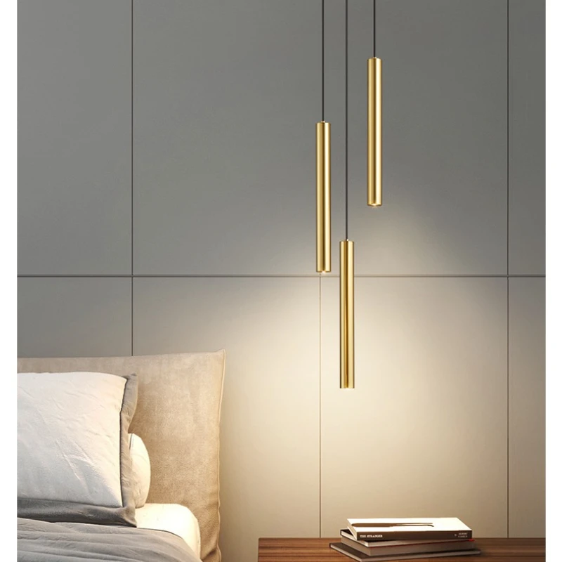 Lámpara colgante de noche minimalista, foco para dormitorio, restaurante, Bar, cocina, comedor, isla, luces de plataforma, iluminación Led colgante