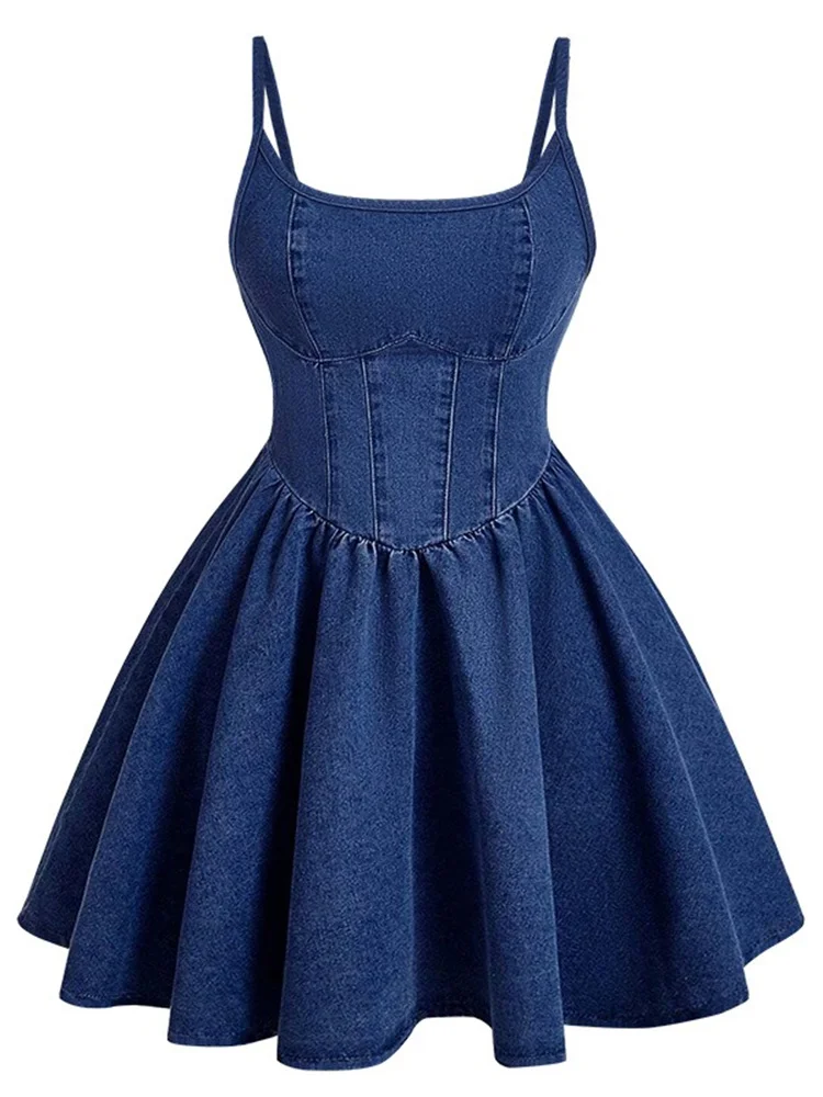 Wmstar-vestidos vaqueros para mujer, camisola informal elegante sin mangas, vestido Midi, ropa de verano a la moda, venta al por mayor, nuevo estilo