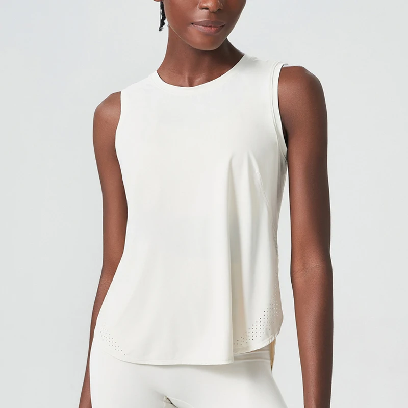 Camiseta de Yoga sin mangas para mujer, camiseta holgada sin mangas para correr y Fitness, chaleco de gimnasio transpirable de secado rápido, ropa deportiva de entrenamiento para mujer