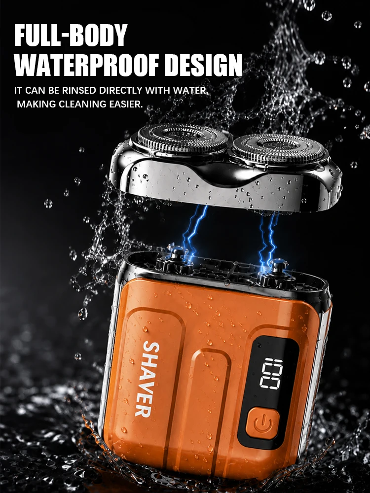 Afeitadora eléctrica para hombre, recargable, impermeable, mini, portátil, para barba, afeitadora en seco/húmedo