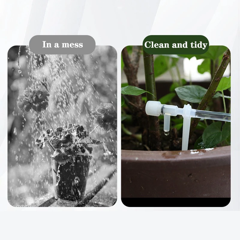 Kit de riego por goteo para jardín con válvula reguladora, dispositivo de riego de plantas en maceta, manguera de 4/7mm, ahorro de riego, microgotero para invernadero