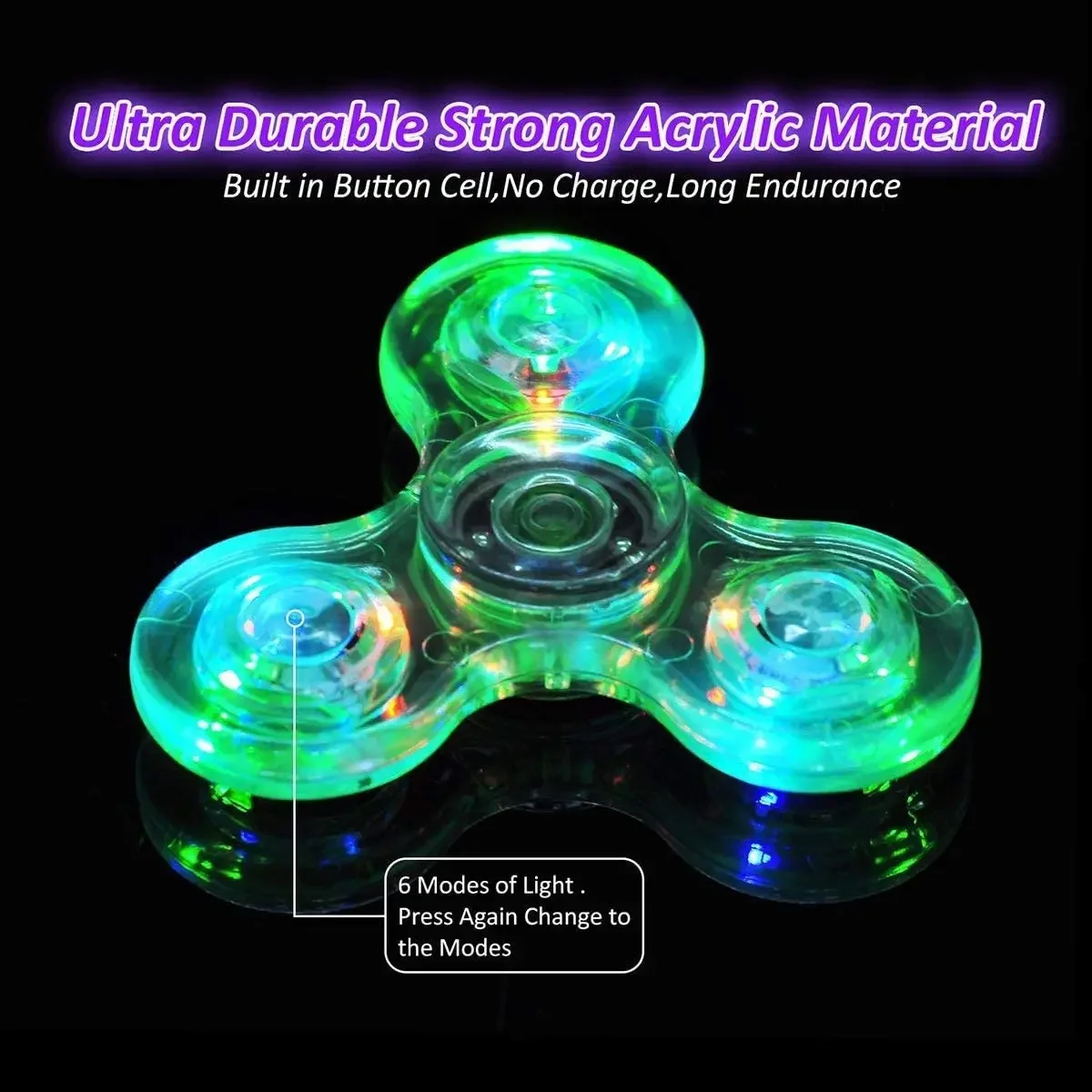 Spinner Luminoso LED, Juguetes Antiestrés que Brillan en la Oscuridad, EDC, para Aliviar el Estrés