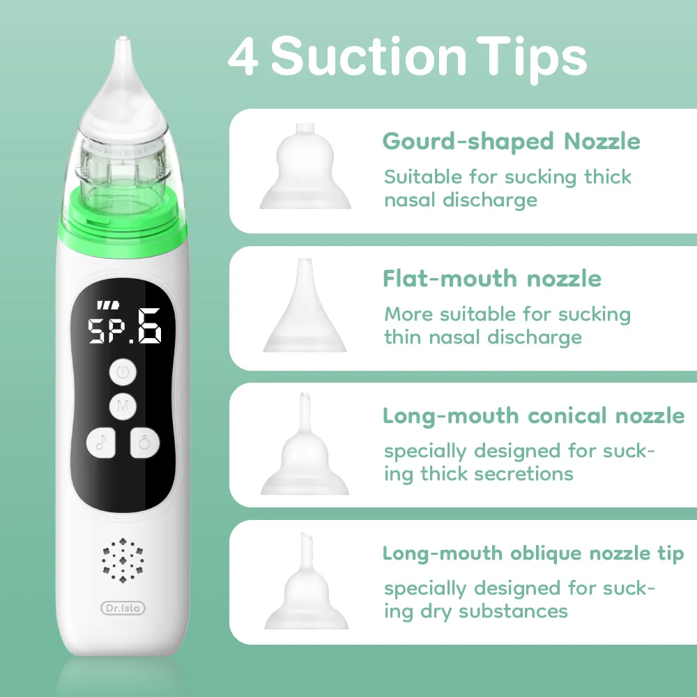 MAMIJOY-limpiador de nariz para bebé, aspirador Nasal eléctrico de silicona con succión ajustable, seguridad, conveniente, poco ruido, U94