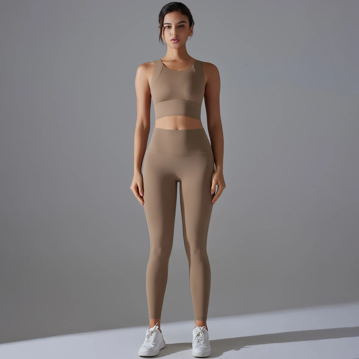 Conjunto de Yoga para Mujer, Traje Deportivo, Top Corto, Sujetador Deportivo a Prueba de Impactos, Pantalones para Yoga, Gimnasio y Running, Ropa Deportiva para Fitness y Yoga