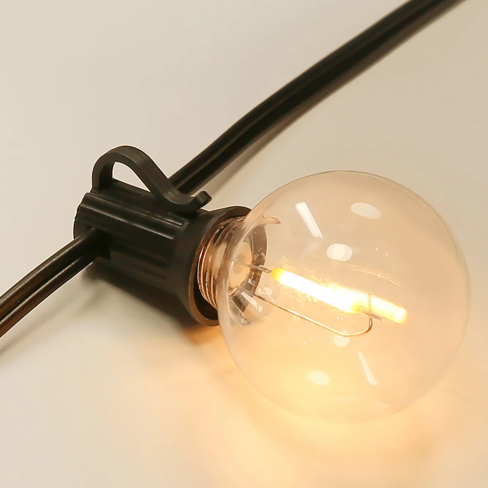 Guirnalda de Luces LED G40 para Exteriores, Impermeables, con Enchufe Europeo, Bombillas Resistentes a los Golpes, Luces Decorativas para Jardín, Patio, Fiestas