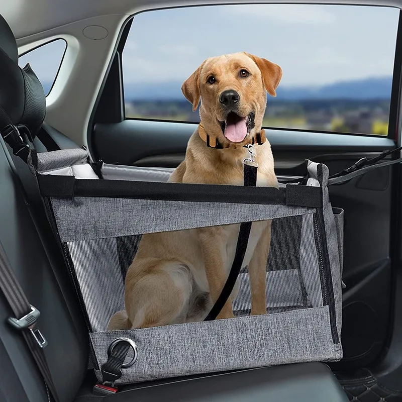 Asiento portátil para mascotas, portador estable para perros con Protector de malla de seguridad, diseño impermeable para viajes de cachorros, uso al aire libre