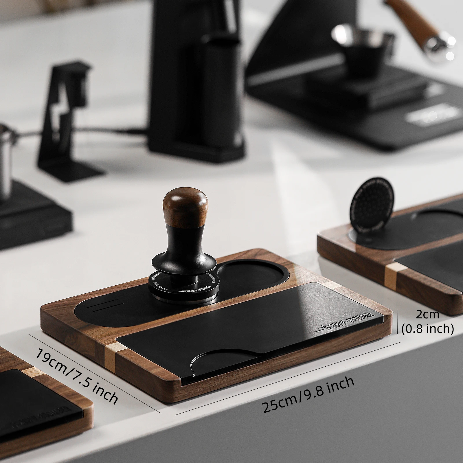 Estación de apisonamiento de café MHW-3BOMBER, alfombrilla de silicona de madera para Espresso de 51-58mm, portafiltro, accesorios de café Barista para el hogar