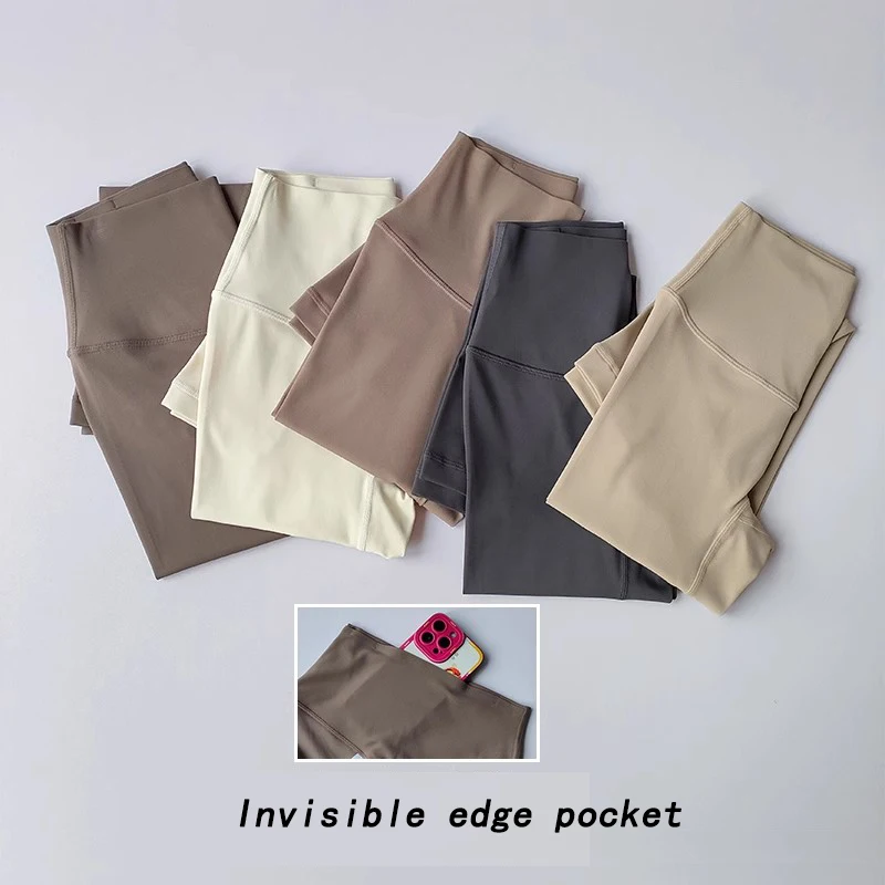 Leggings deportivos de alta gama para mujer, sensación desnuda, pantalones de Yoga de entrenamiento suave, medias de gimnasio energéticas para correr