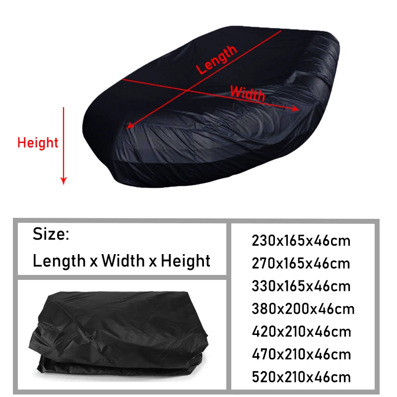 Cubierta para barco marino en forma de V, impermeable, a prueba de polvo, AntiUV, lluvia, nieve, bote inflable, pesca, barco de goma, cubierta Universal para Kayak