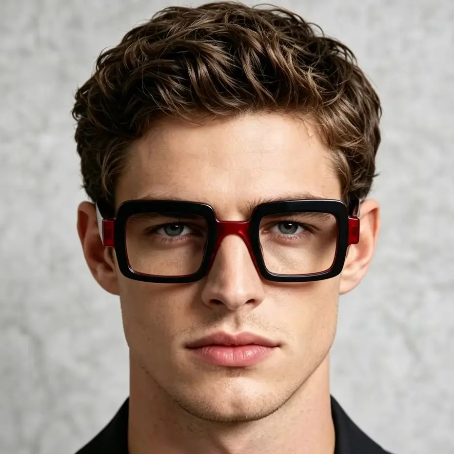 BETSION Montura de gafas retro cuadradas de acetato unisex de 43 mm, montura de gafas ópticas de borde completo, lentes graduadas personalizadas disponibles