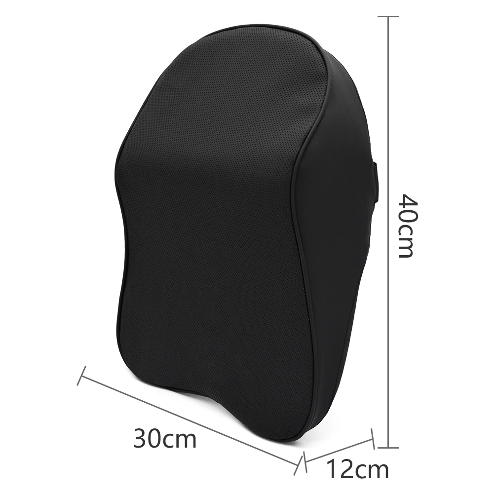 Reposacabezas de espuma viscoelástica de cuero Nappa 3D, almohada para el cuello del coche, soporte para el descanso del cuello, almohada para aliviar el dolor en el coche, soporte para el cuello de viaje